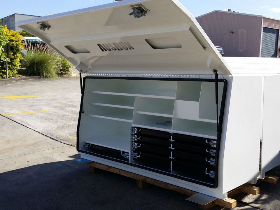 Powder coated toolbox for mining contractor